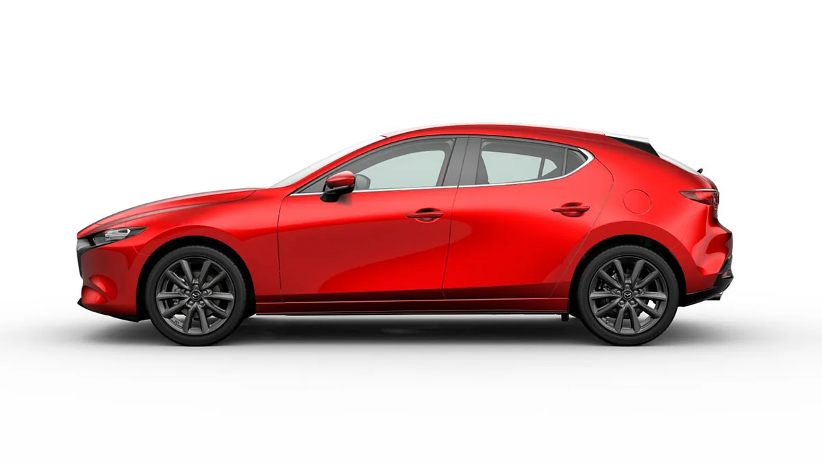 Mazda 3 2.5L e-Skyactiv G MHEV 140CV 6AT Centre-Line RD de renting en Valencia — Lateral